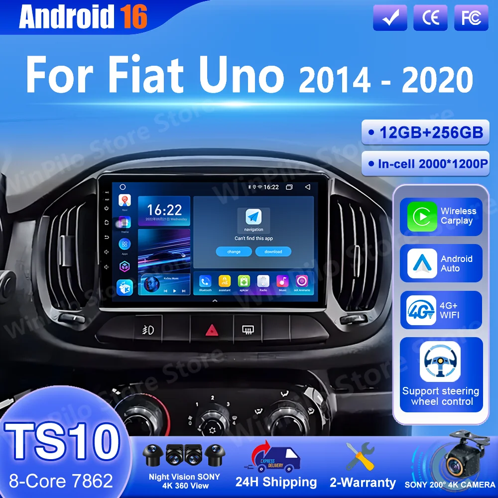 Android 16 Carpaly Navigation GPS For Fiat Uno 2014 2015 2016 2017 2018 2019 2020 2021 2020 Auto Multimedia Video Player Car DVD
Android 16 Carpaly Navigation GPS For Fiat Uno 2014 2015 2016 2017 2018 2019 2020 2021 2020 Auto Multimedia Video Player Car DVD