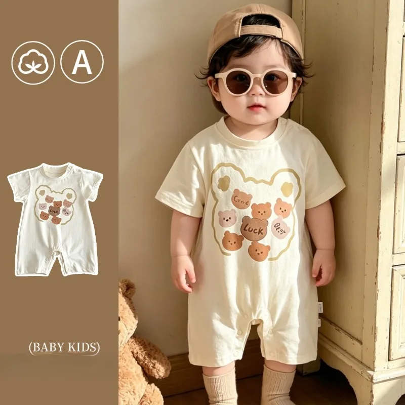 ZOETOPKID Newborn Baby Summer Lightweight Bear Print Romper Cute Toddler Short-Sleeve Jumpsuit Cozy Outdoor Onesie
ZOETOPKID Newborn Baby Summer Lightweight Bear Print Romper Cute Toddler Short-Sleeve Jumpsuit Cozy Outdoor Onesie