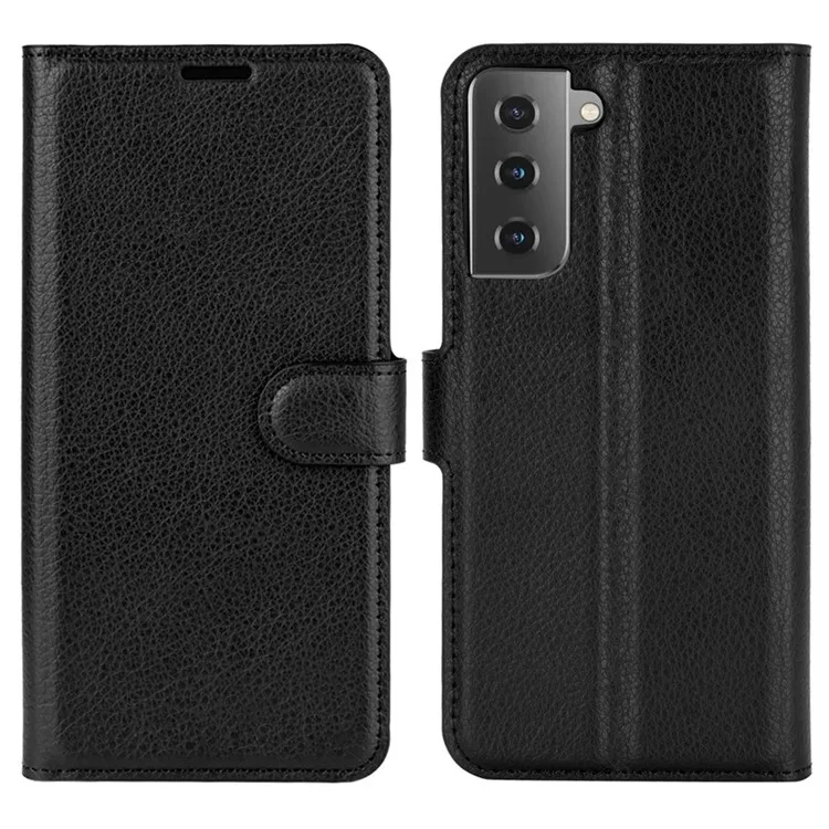 Litchi Grain Wallet Stand Leather Protective Phone Shell for Samsung Galaxy S21 5G / S21 4G with Multi-Color Design - Black
Litchi Grain Wallet Stand Leather Protective Phone Shell for Samsung Galaxy S21 5G / S21 4G with Multi-Color Design - Black