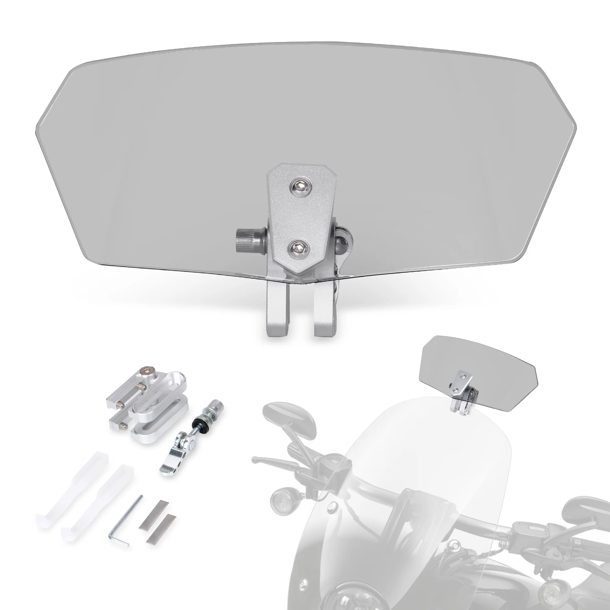 Universal Transparent Motorcycle Windshield Extension Adjustable Spoiler Clamp-On Windscreen Deflector for BMW KAWASAKI YAMAHA
Universal Transparent Motorcycle Windshield Extension Adjustable Spoiler Clamp-On Windscreen Deflector for BMW KAWASAKI YAMAHA