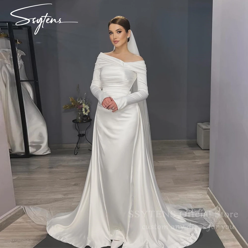 SSYTENS Customized Off Shoulder Wedding Dresses Long Sleeves Detachable Overskirts Elegant Brides Gown Satin Bridal Dress 2026
SSYTENS Customized Off Shoulder Wedding Dresses Long Sleeves Detachable Overskirts Elegant Brides Gown Satin Bridal Dress 2026