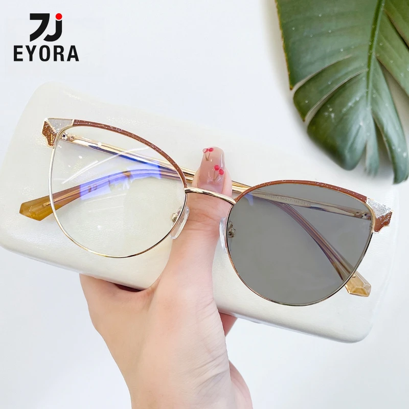 EYORA Fashion Metal Skinny Face Cat Eye Reading Glasses Anti Blue Ray Myopia and Hyperopia Photochromic Prescription Eyewear
EYORA Fashion Metal Skinny Face Cat Eye Reading Glasses Anti Blue Ray Myopia and Hyperopia Photochromic Prescription Eyewear