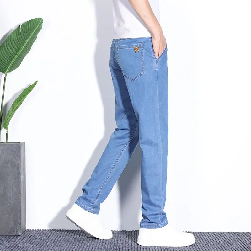 New Spring Summer Light Blue Men's Jeans Business Straight Cotton Black Casual Pants Trousers for Male Plus Size 28-40
New Spring Summer Light Blue Men's Jeans Business Straight Cotton Black Casual Pants Trousers for Male Plus Size 28-40