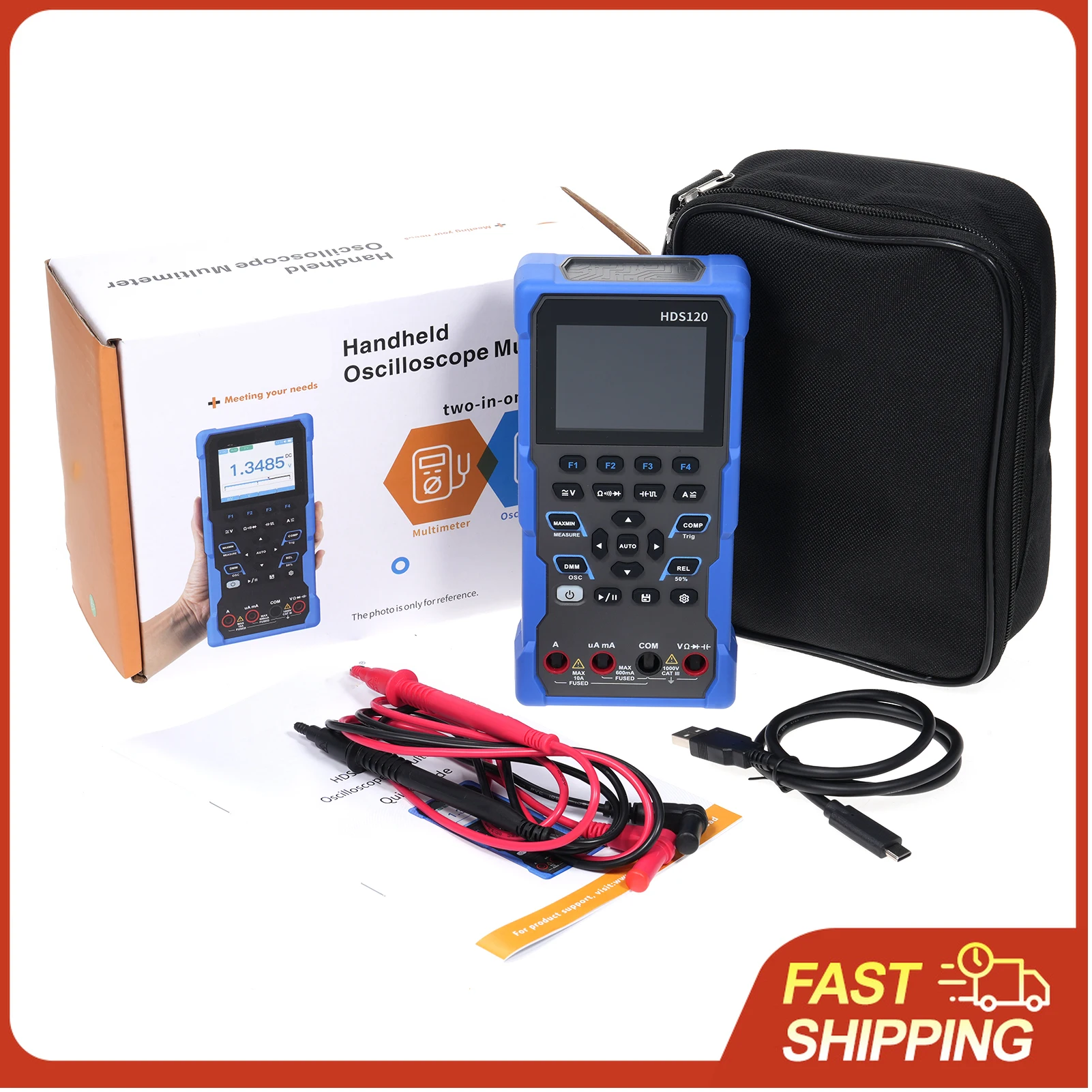 Цифровой осциллограф-мультиметр HDS120 2-в-1, 20000 импульсов RMS, тестер, 5 МГц/с, автоматический выбор диапазона, литиевая батарея 2600 мАч, 2,8-дюймовый экран
Цифровой осциллограф-мультиметр HDS120 2-в-1, 20000 импульсов RMS, тестер, 5 МГц/с, автоматический выбор диапазона, литиевая батарея 2600 мАч, 2,8-дюймовый экран