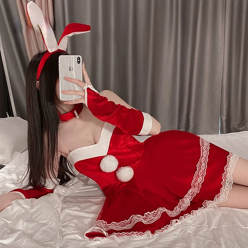 Christmas Red Dress Women Sexy Bunny Cosplay Costumes Lolita Girl Soft Velvet Lingerie Santa Claus Hoodie Kawaii Party Outfits
Christmas Red Dress Women Sexy Bunny Cosplay Costumes Lolita Girl Soft Velvet Lingerie Santa Claus Hoodie Kawaii Party Outfits