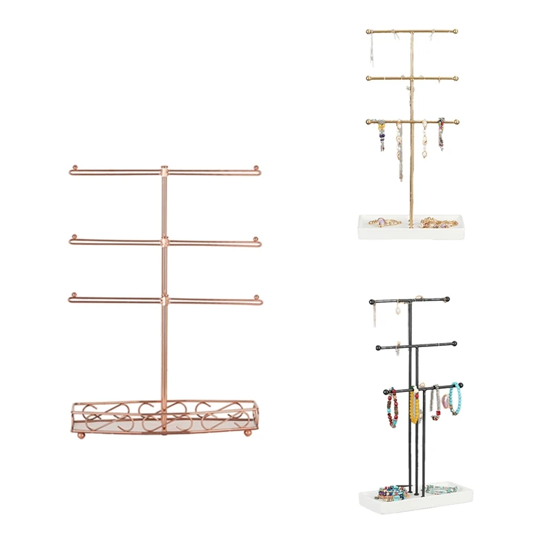 A18P-T-Shaped Jewelry Removable 3-Tier Bracelet Storage Rack Earrings Necklaces Rings Jewelry Stand
A18P-T-Shaped Jewelry Removable 3-Tier Bracelet Storage Rack Earrings Necklaces Rings Jewelry Stand