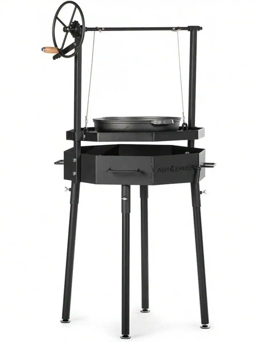 Style Open Fire Grill, Adjustable Cooking Grate With Flywheel, BBQ Grill Comes With Cast Iron Skillet
Style Open Fire Grill, Adjustable Cooking Grate With Flywheel, BBQ Grill Comes With Cast Iron Skillet