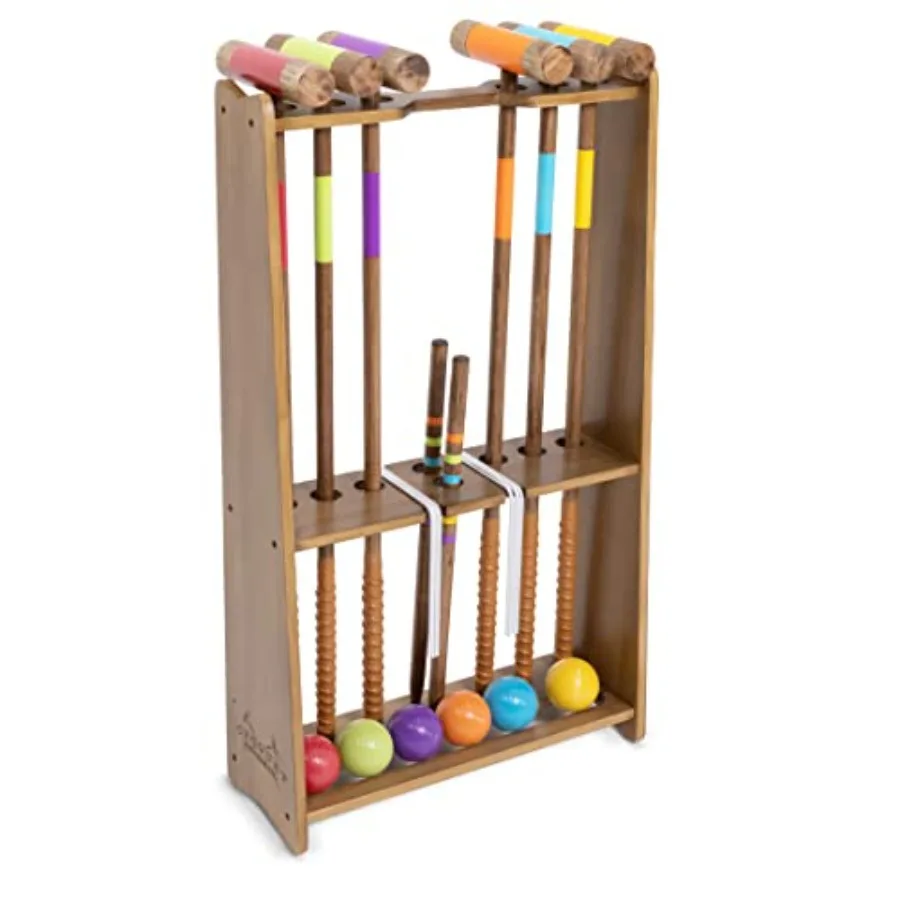 Premium Wood Stained Six Player Croquet Set with Handcrafted Wooden Stand
Premium Wood Stained Six Player Croquet Set with Handcrafted Wooden Stand