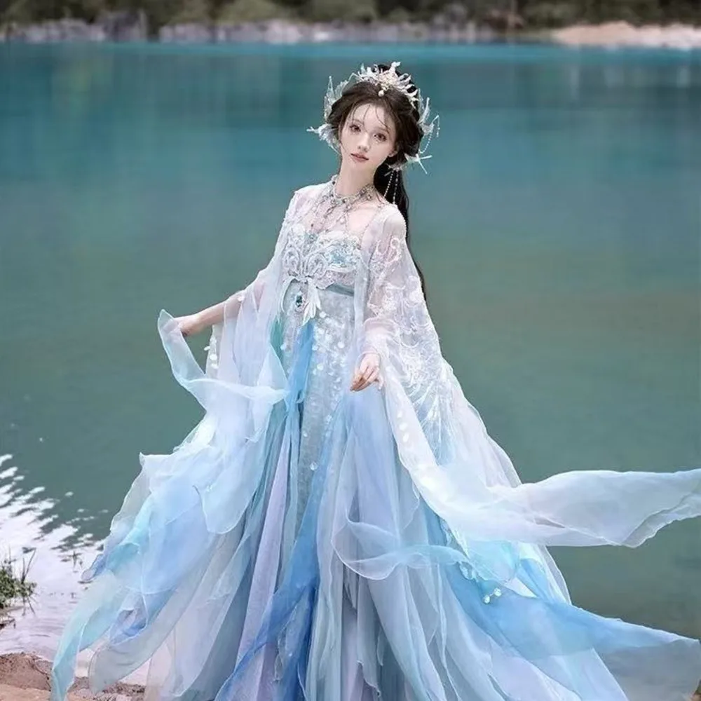 New Original mermaid princess Hanfu dress Heavy industry embroidery gradient printing cosplay fairy dance party sweet Hanfu
New Original mermaid princess Hanfu dress Heavy industry embroidery gradient printing cosplay fairy dance party sweet Hanfu