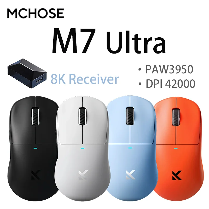 MCHOSE M7 Pro Ultra PAW3950 Dual 8K Polling Rate Мышь 42000 точек на дюйм Беспроводная игровая мышь Большой размер 53 г Легкая офисная мышь
MCHOSE M7 Pro Ultra PAW3950 Dual 8K Polling Rate Мышь 42000 точек на дюйм Беспроводная игровая мышь Большой размер 53 г Легкая офисная мышь
