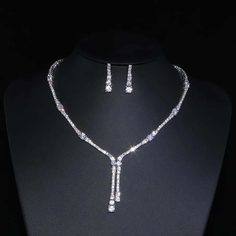 2PCS Luxury Bridal Jewelry Set Cubic Zirconia Earrings Necklace for Dubai Women Engagement Wedding High Quality Full
2PCS Luxury Bridal Jewelry Set Cubic Zirconia Earrings Necklace for Dubai Women Engagement Wedding High Quality Full