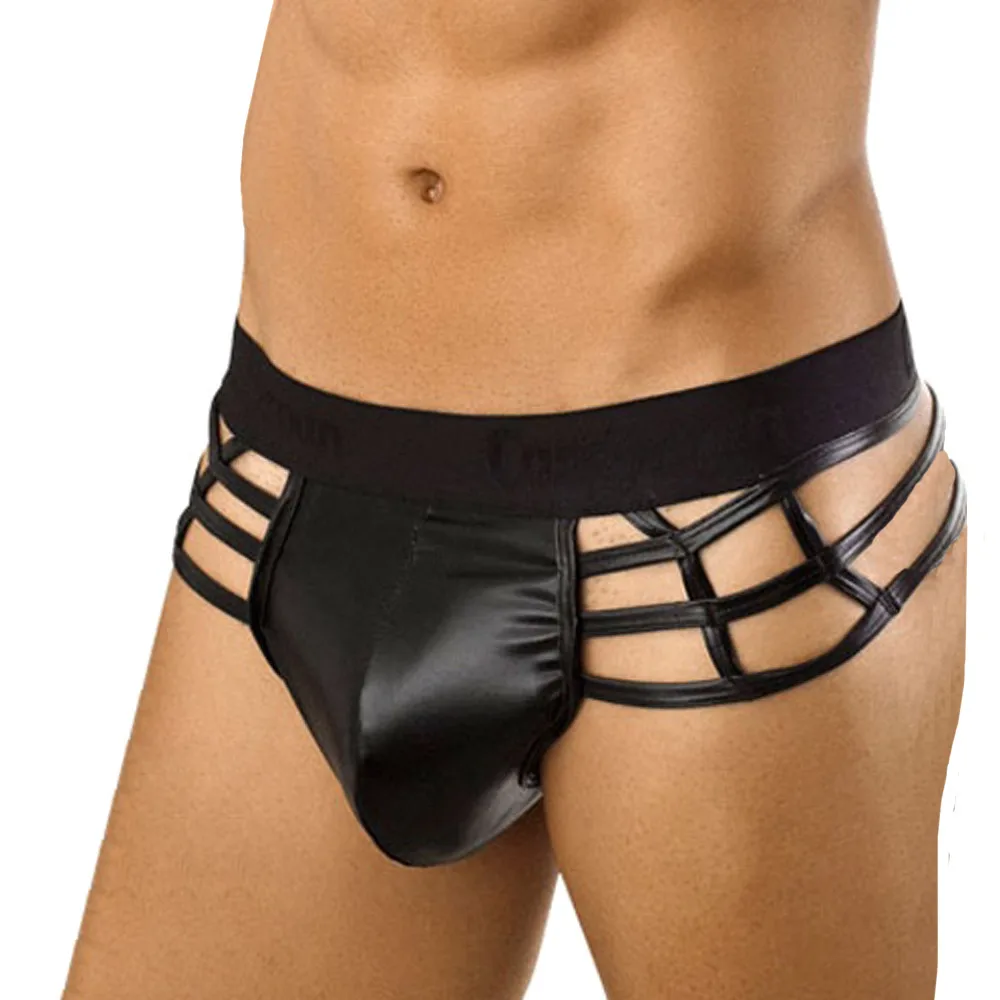 Sexy Black Leather G-stringsthongs Men's Faux Pu Leather Thongs Briefs Underwear Sissy Panties G-string Underpants Erotic Chain 
Sexy Black Leather G-stringsthongs Men's Faux Pu Leather Thongs Briefs Underwear Sissy Panties G-string Underpants Erotic Chain