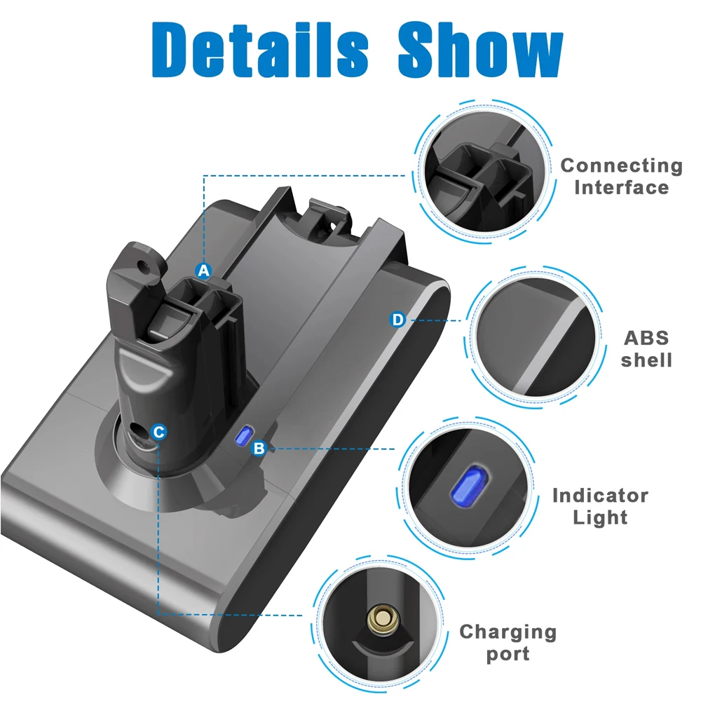 upgraded for Dyson V6 original 21.6V 12800mAh lithium battery DC58 DC59 DC62 DC74 SV09 SV07 SV03 965874-02 suction battery L30
upgraded for Dyson V6 original 21.6V 12800mAh lithium battery DC58 DC59 DC62 DC74 SV09 SV07 SV03 965874-02 suction battery L30