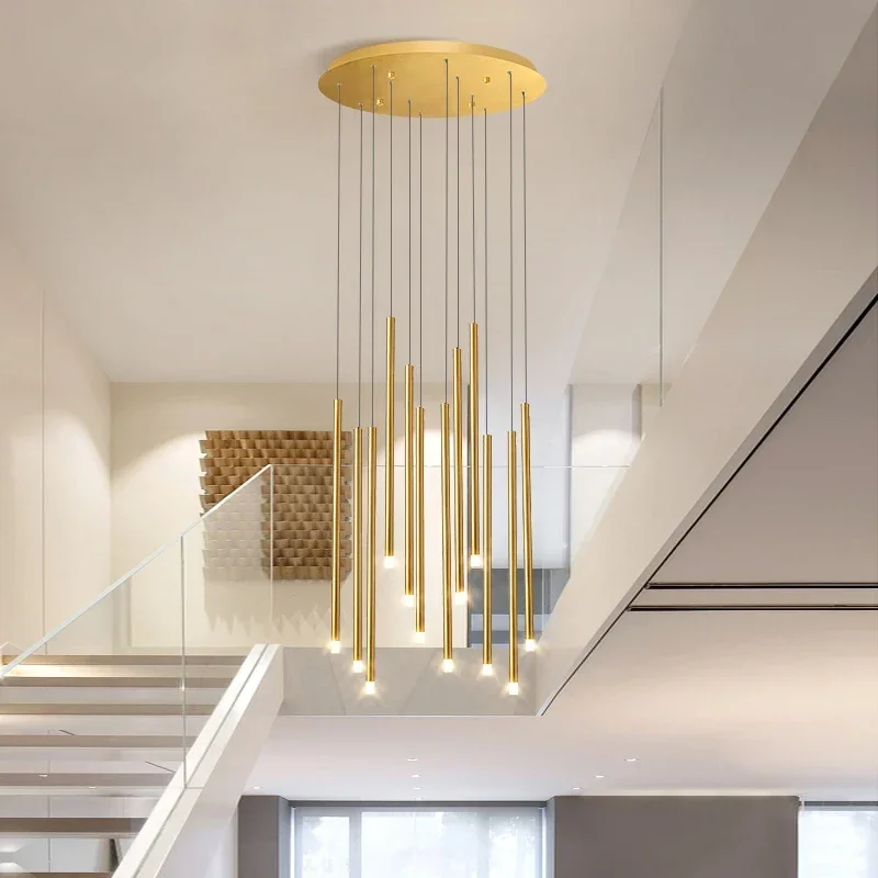Modern Led Chandelier For Staircase Black Creative Hanging Lamp Gold Home Decor Indoor Lighting Acrylic Living Room Fixture
Modern Led Chandelier For Staircase Black Creative Hanging Lamp Gold Home Decor Indoor Lighting Acrylic Living Room Fixture