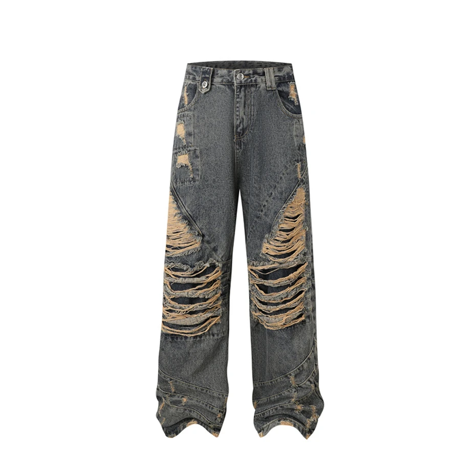 Hip Hop Patchwork Jeans Mens Streetwear Punk Y2k Ripped Hole Denim Trousers Men Harajuku Vintage Washed Baggy Wide-leg Pants 
Hip Hop Patchwork Jeans Mens Streetwear Punk Y2k Ripped Hole Denim Trousers Men Harajuku Vintage Washed Baggy Wide-leg Pants