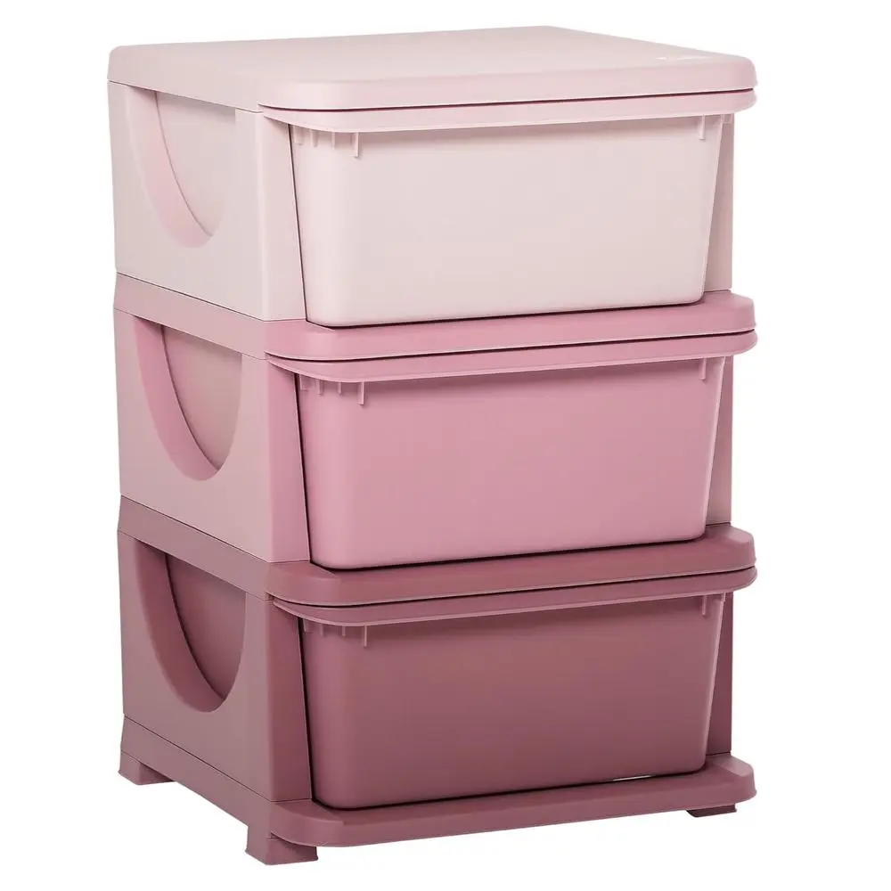 3-Tier Kids Storage Unit with Plastic Bins for Toys, Ideal for Bedroom, Nursery, Living Room - Pink
3-Tier Kids Storage Unit with Plastic Bins for Toys, Ideal for Bedroom, Nursery, Living Room - Pink