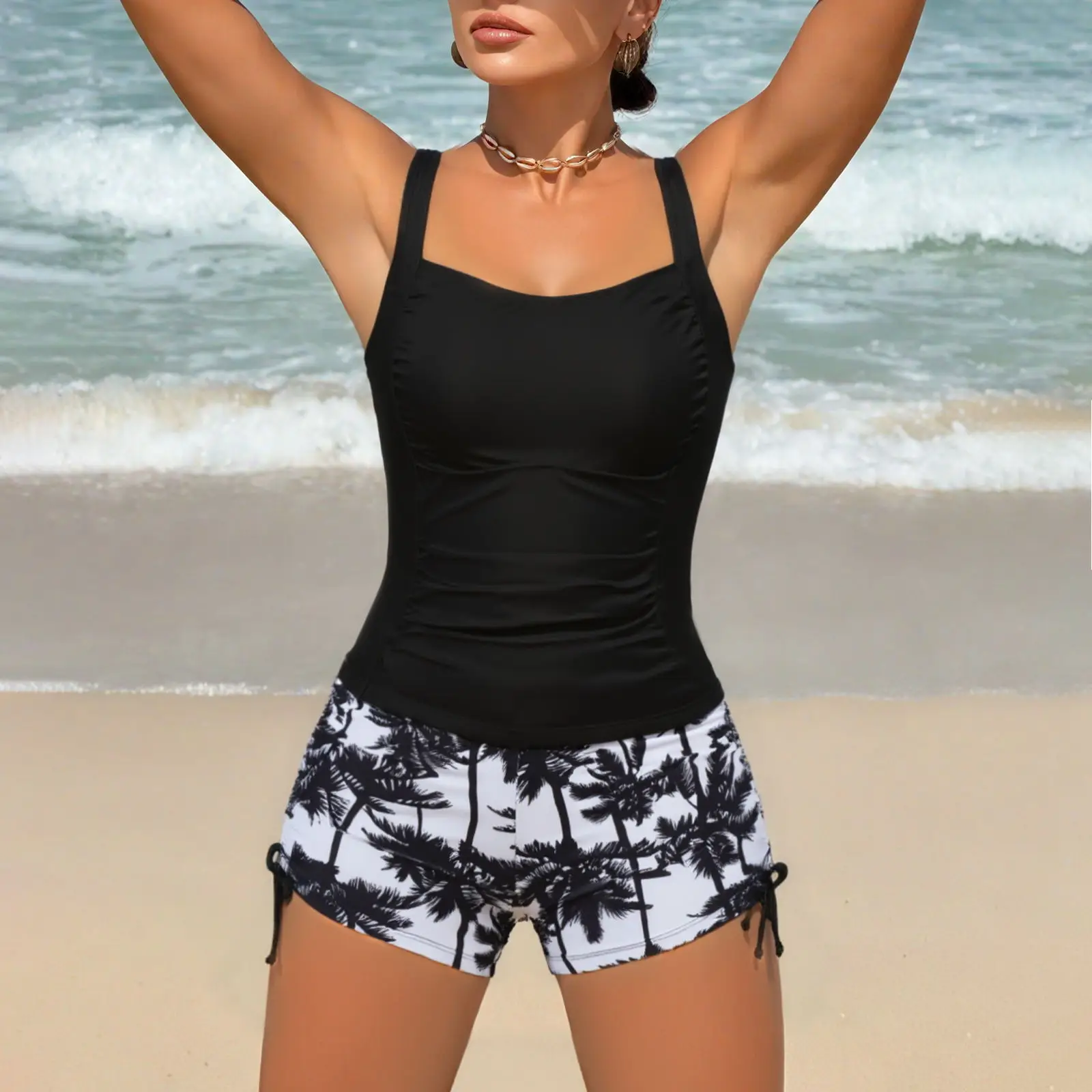 Women's Printed High-Waisted Swimwear Set, Comfortable & Stylish Beach Wear, Perfect for Summer Days, Ideal Gift for Her
Women's Printed High-Waisted Swimwear Set, Comfortable & Stylish Beach Wear, Perfect for Summer Days, Ideal Gift for Her