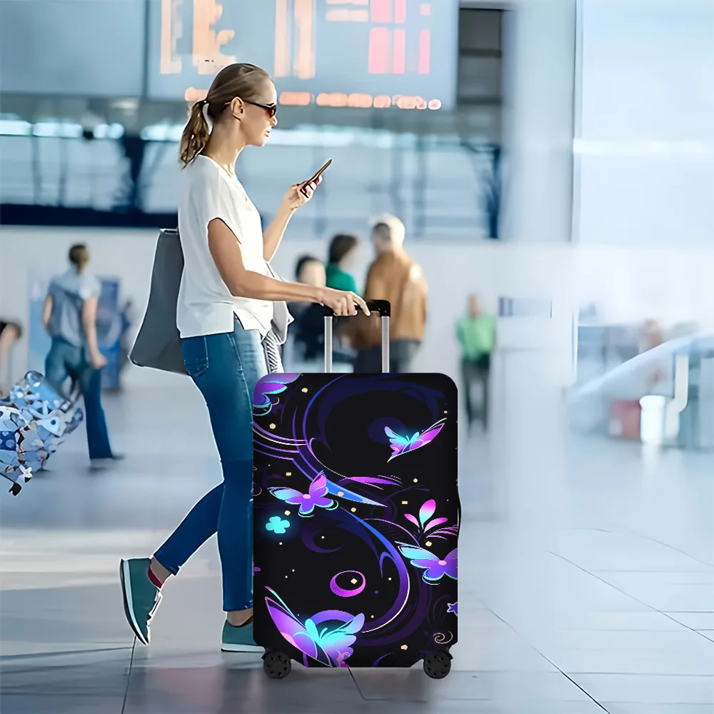 1-piece abstract butterfly print luggage cover for luggage sizes 18-32; dust and elastic travel accessory in vivid neon color
1-piece abstract butterfly print luggage cover for luggage sizes 18-32; dust and elastic travel accessory in vivid neon color