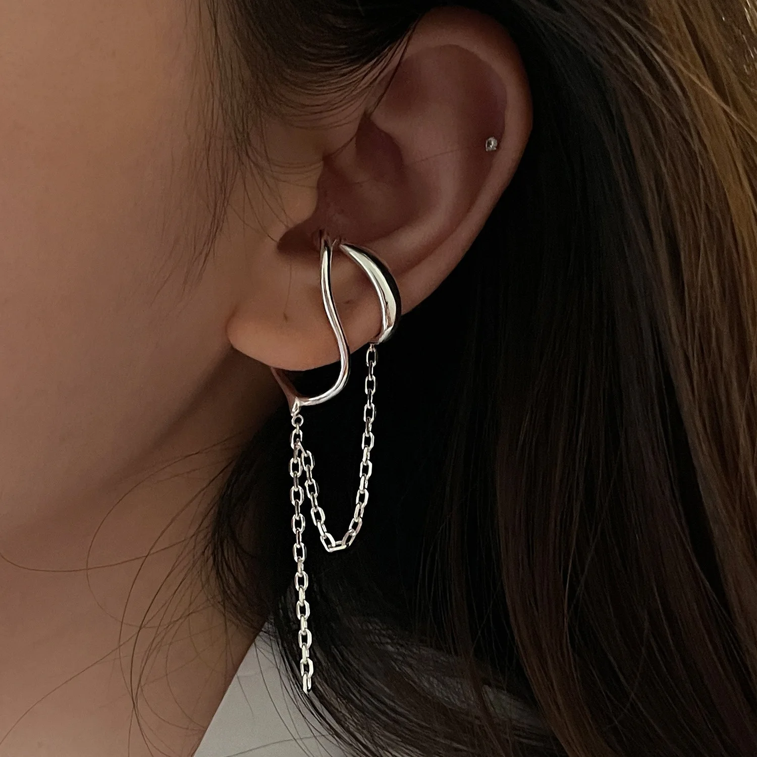 Silver Cuff Earrings Double Layer Clip Punk Geometric Chain Tassel For Women Girl Gift Jewelry Dropshipping Wholesale
Silver Cuff Earrings Double Layer Clip Punk Geometric Chain Tassel For Women Girl Gift Jewelry Dropshipping Wholesale