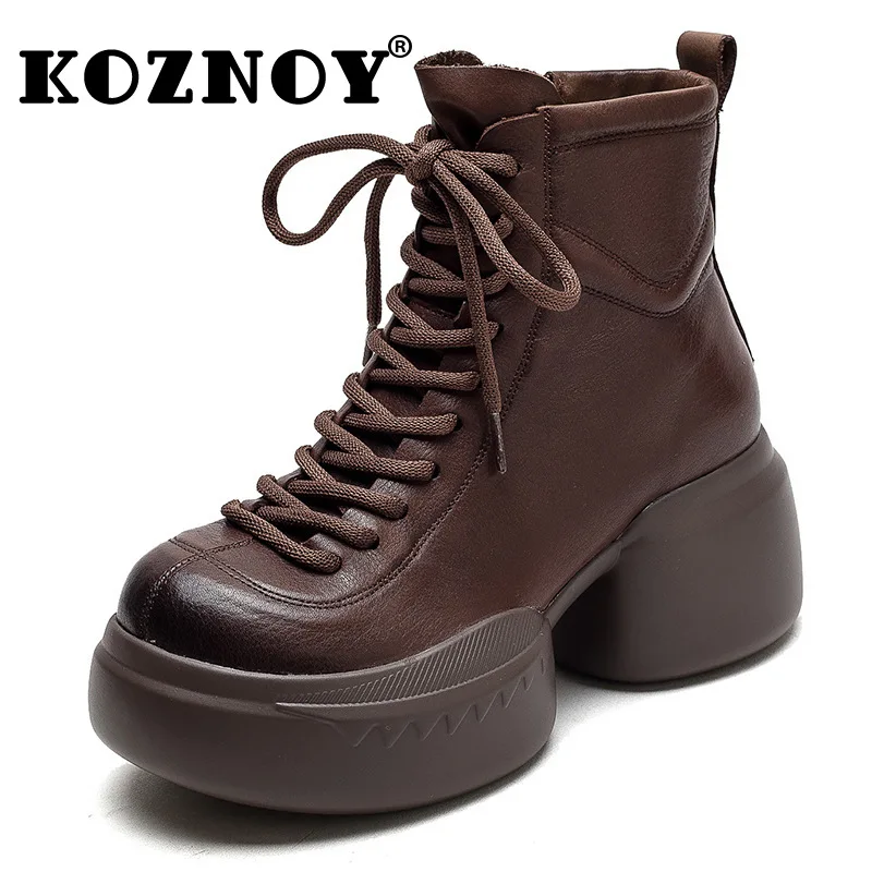Koznoy 8.5cm Booties Women Motorcycle Autumn Knee High Boots Wedge Ankle Big Toe Punk High Top Genuine Leather Thick Sole Shoes
Koznoy 8.5cm Booties Women Motorcycle Autumn Knee High Boots Wedge Ankle Big Toe Punk High Top Genuine Leather Thick Sole Shoes