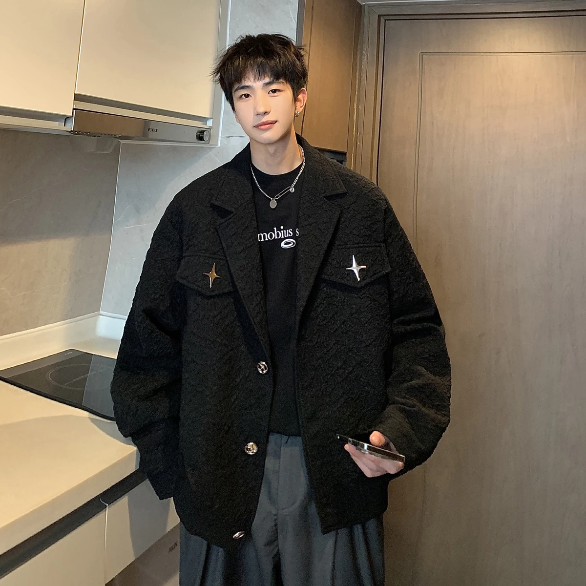 Casual Loose Men's Jaet Spring Autumn Faionable Haome American Sle Coat Youth ular Windproof Long Sve Suit Collar
Casual Loose Men's Jaet Spring Autumn Faionable Haome American Sle Coat Youth ular Windproof Long Sve Suit Collar