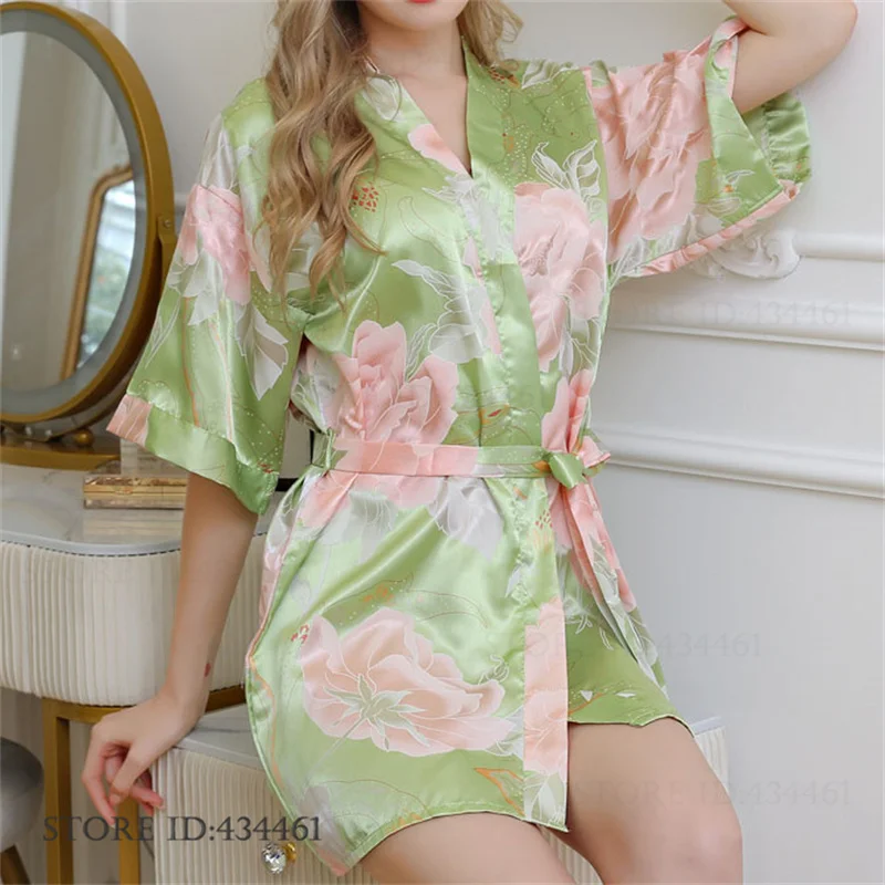 Bride Bridesmaid Wedding Robe Dress Print Flower Kimono Bathrobe Gown Spring Summer New Sleepwear Homewear Silky Satin Nightgown
Bride Bridesmaid Wedding Robe Dress Print Flower Kimono Bathrobe Gown Spring Summer New Sleepwear Homewear Silky Satin Nightgown