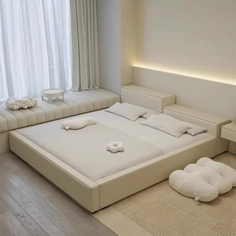 Tatami Cream Aesthetics Bed Double Frame Modern Minimalist Full Body Japanese Bed White High Quality Safe Cama Casal Furniture
Tatami Cream Aesthetics Bed Double Frame Modern Minimalist Full Body Japanese Bed White High Quality Safe Cama Casal Furniture