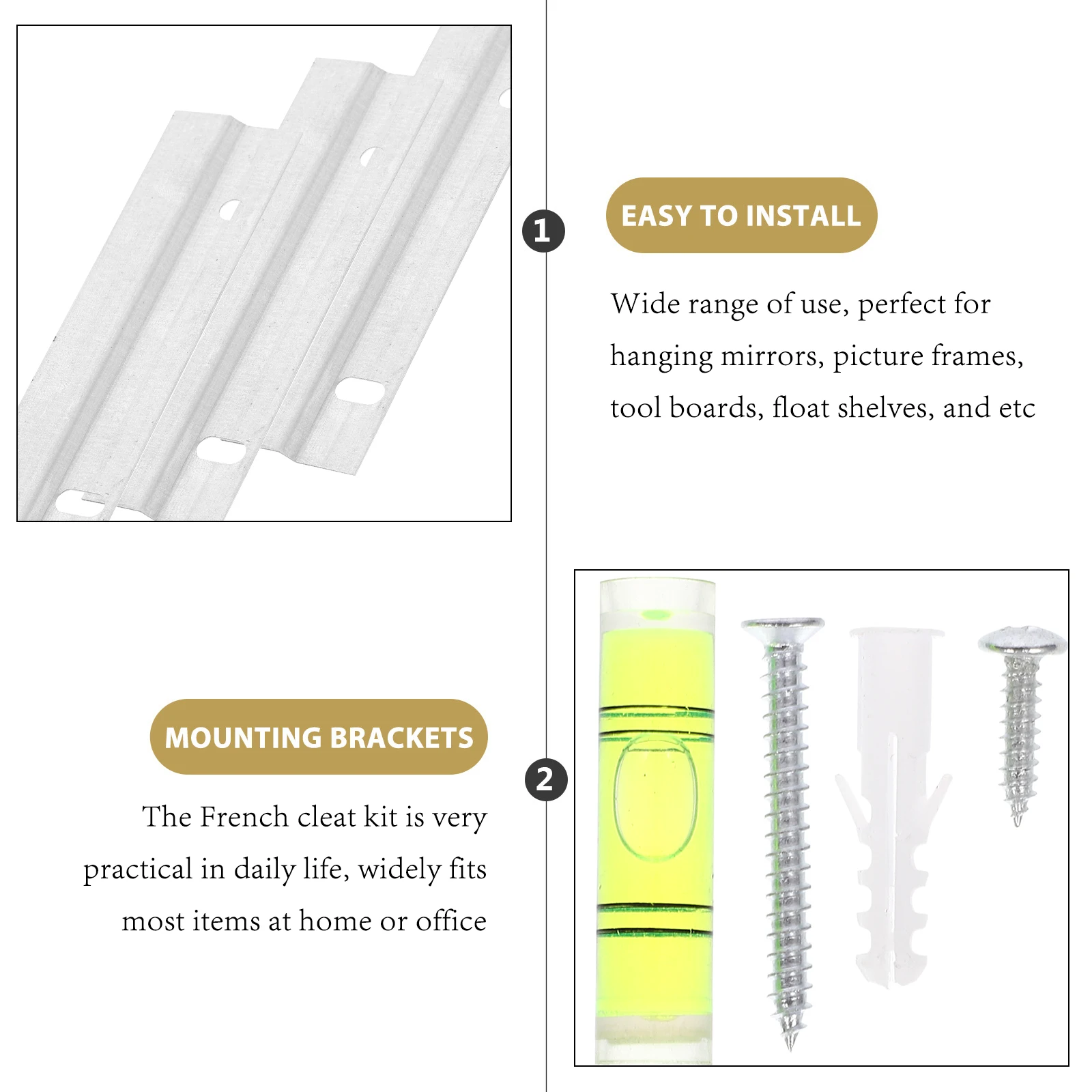 3 Sets Z-shaped Wall Mounts for Mirrors Frames Interlocking Hardware Kit French Cleat Hanger 2kg Capacity Sturdy Home Office Use
3 Sets Z-shaped Wall Mounts for Mirrors Frames Interlocking Hardware Kit French Cleat Hanger 2kg Capacity Sturdy Home Office Use