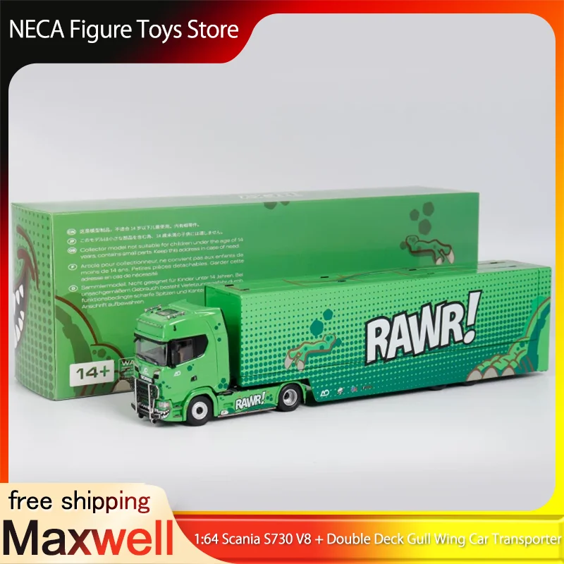 Maxwell 1:64 Diecast Scania S730 V8 RAWR Dinosaur Double Deck Gull Wing Car Transporter Truck Model Toy For Fans Gift In Stock
Maxwell 1:64 Diecast Scania S730 V8 RAWR Dinosaur Double Deck Gull Wing Car Transporter Truck Model Toy For Fans Gift In Stock