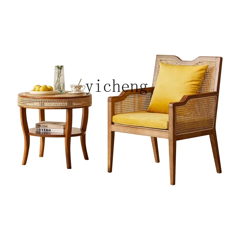 . Medieval rattan leisure chair Nordic living room solid wood single sofa recliner
. Medieval rattan leisure chair Nordic living room solid wood single sofa recliner