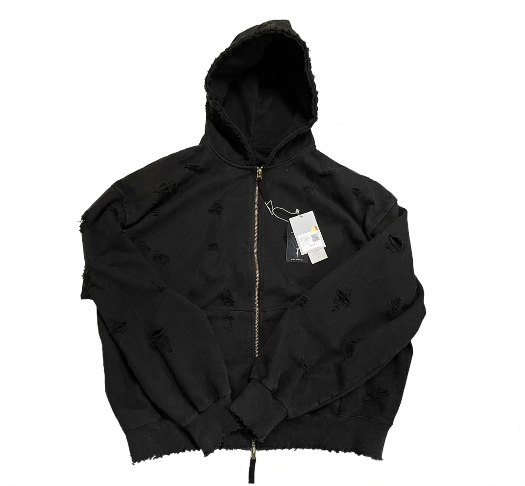 NIGO Men's Black Distressed Zip Up Hoodie Perfect Autumn Winter Street Wear Casual Hangouts Edgy Daily Looks
NIGO Men's Black Distressed Zip Up Hoodie Perfect Autumn Winter Street Wear Casual Hangouts Edgy Daily Looks