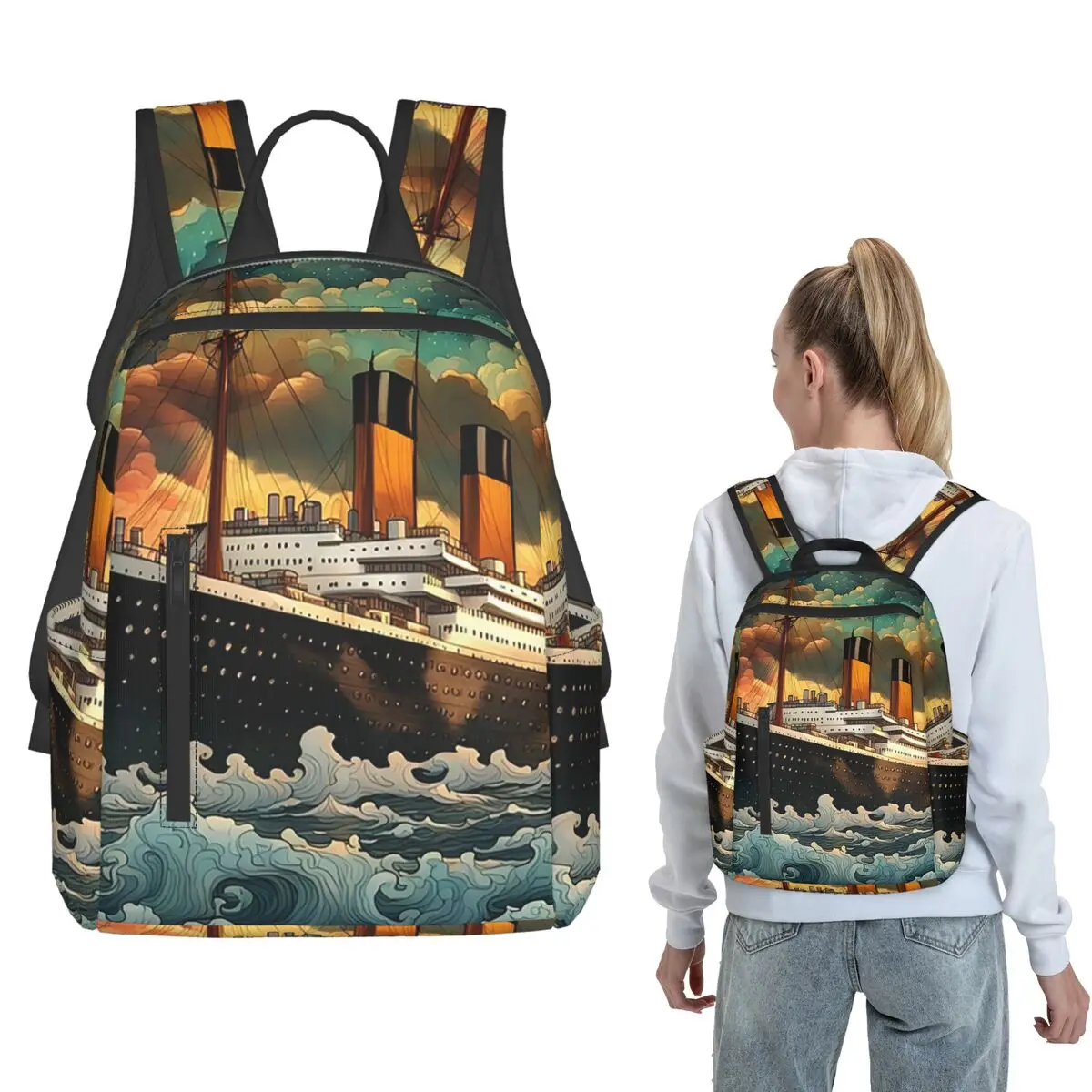Titanic Sailing In The Moonlight Backpack Daypack Boys Girls BookBag School Bag Shoulder Bags for Men Women
Titanic Sailing In The Moonlight Backpack Daypack Boys Girls BookBag School Bag Shoulder Bags for Men Women