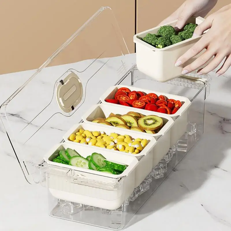Ящик для хранения пищевых продуктов, многофункциональный контейнер для закусок, 5 отделений, многоразовые кухонные принадлежности, органайзер для закусок для ежедневного использования
Ящик для хранения пищевых продуктов, многофункциональный контейнер для закусок, 5 отделений, многоразовые кухонные принадлежности, органайзер для закусок для ежедневного использования