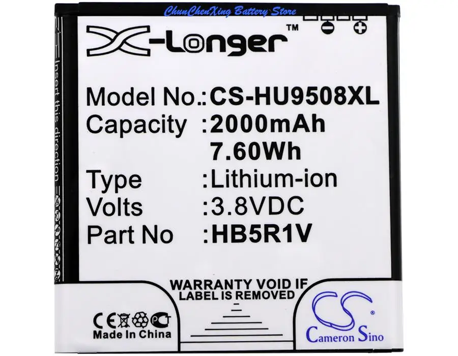 High Quality 2000mAh Battery HB5R1V for Huawei HN3-U01, Honor 2, Honor 3, Honor II, Honor Quad, U9508
High Quality 2000mAh Battery HB5R1V for Huawei HN3-U01, Honor 2, Honor 3, Honor II, Honor Quad, U9508