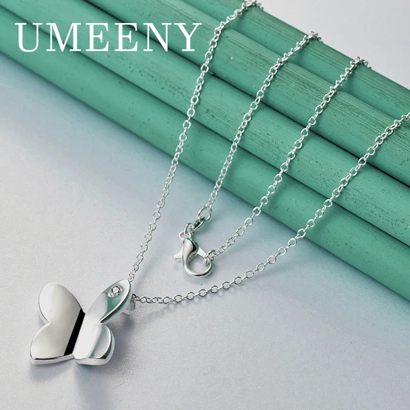 Simple 925 Sterling Silver 16-30 Inch Beautiful Smooth Butterfly Necklace Women's Pendant Accessories Jewelry Gift
Simple 925 Sterling Silver 16-30 Inch Beautiful Smooth Butterfly Necklace Women's Pendant Accessories Jewelry Gift