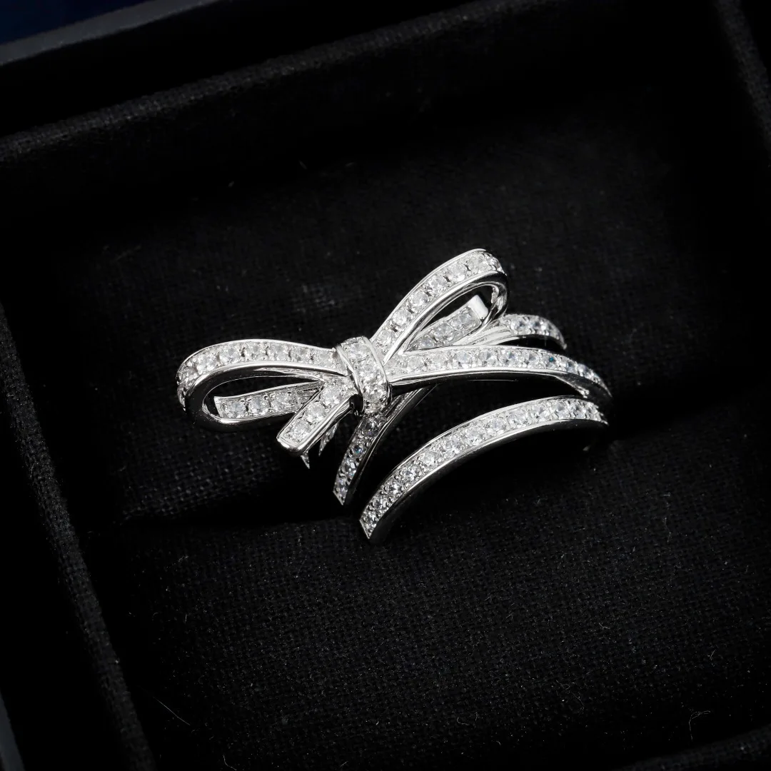 Europe America Silver Crystal Diamond Bow Ring Women Top Quality Luxury Jewelry
Europe America Silver Crystal Diamond Bow Ring Women Top Quality Luxury Jewelry