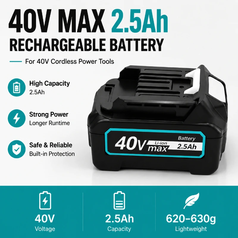 1.5AH-4.5AH Suitable for Makita 40V Lithium Battery BL 4025 Charger 4040 Charging Drill Wrench Power Battery
1.5AH-4.5AH Suitable for Makita 40V Lithium Battery BL 4025 Charger 4040 Charging Drill Wrench Power Battery