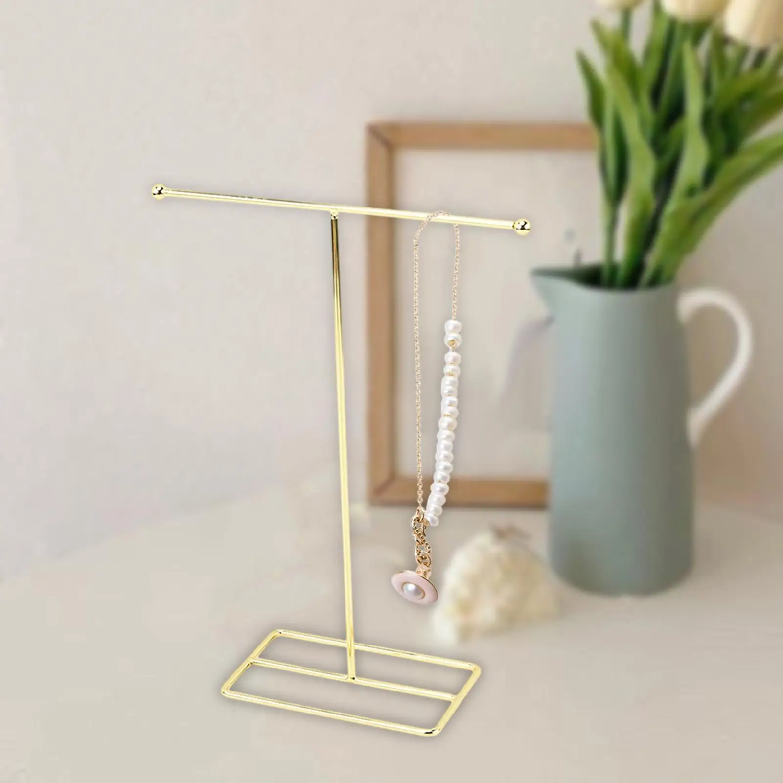 Jewelry Stand, T Bar Jewelry Display Rack, Desktop Necklace Holder Jewelry Organizer Stand for Pendants Bangle Watch
Jewelry Stand, T Bar Jewelry Display Rack, Desktop Necklace Holder Jewelry Organizer Stand for Pendants Bangle Watch
