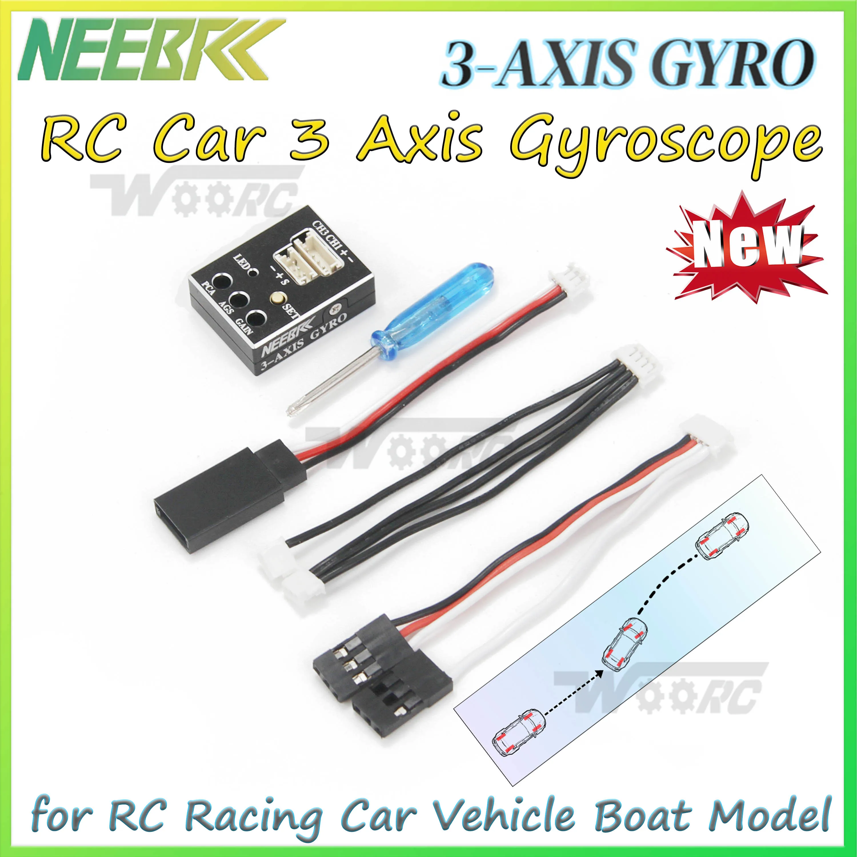 NEEBRC RX-G7B 3 Axis Gyro RC Car Drift Stabilizer Gyroscope CNC Metal Shell 4.8-10V for RC Racing Car Vehicle Boat Model Parts
NEEBRC RX-G7B 3 Axis Gyro RC Car Drift Stabilizer Gyroscope CNC Metal Shell 4.8-10V for RC Racing Car Vehicle Boat Model Parts