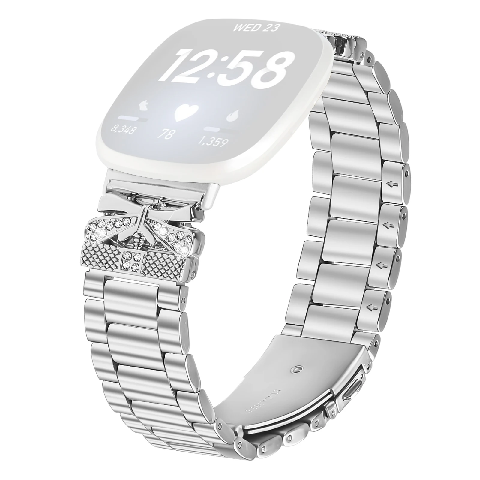 Replacement Strap for Fitbit Versa 3 / Sense Butterfly Rhinestones Decor Silver Watch Band
Replacement Strap for Fitbit Versa 3 / Sense Butterfly Rhinestones Decor Silver Watch Band