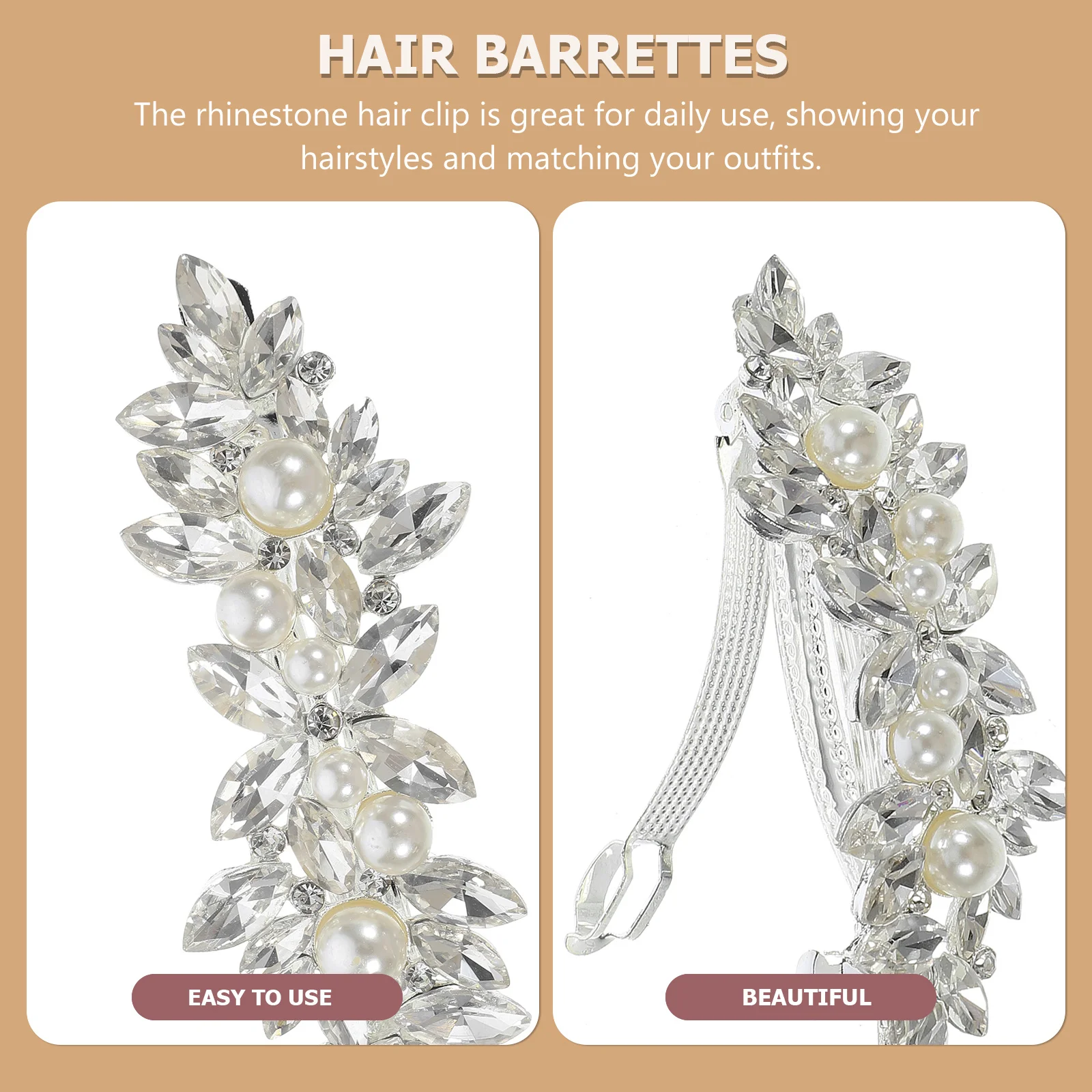 2pcs Clips Rhinestones Barrettes For Women Sparkly Bridal Wedding Hair Accessories Metal Clamps For Thick Hair
2pcs Clips Rhinestones Barrettes For Women Sparkly Bridal Wedding Hair Accessories Metal Clamps For Thick Hair