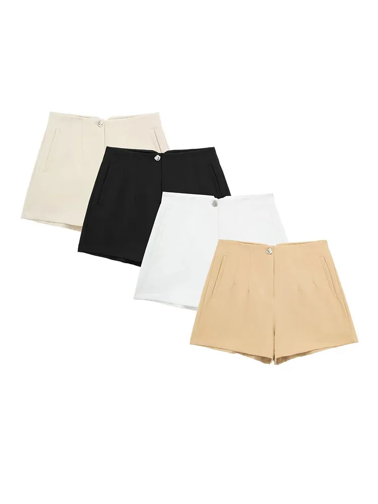 HH TRAF 2024 Summer Woman Fashion High Waist Solid Color Shorts Side Pockets Casual Mini Pants Female Elegant Zipper Slim Shorts
HH TRAF 2024 Summer Woman Fashion High Waist Solid Color Shorts Side Pockets Casual Mini Pants Female Elegant Zipper Slim Shorts