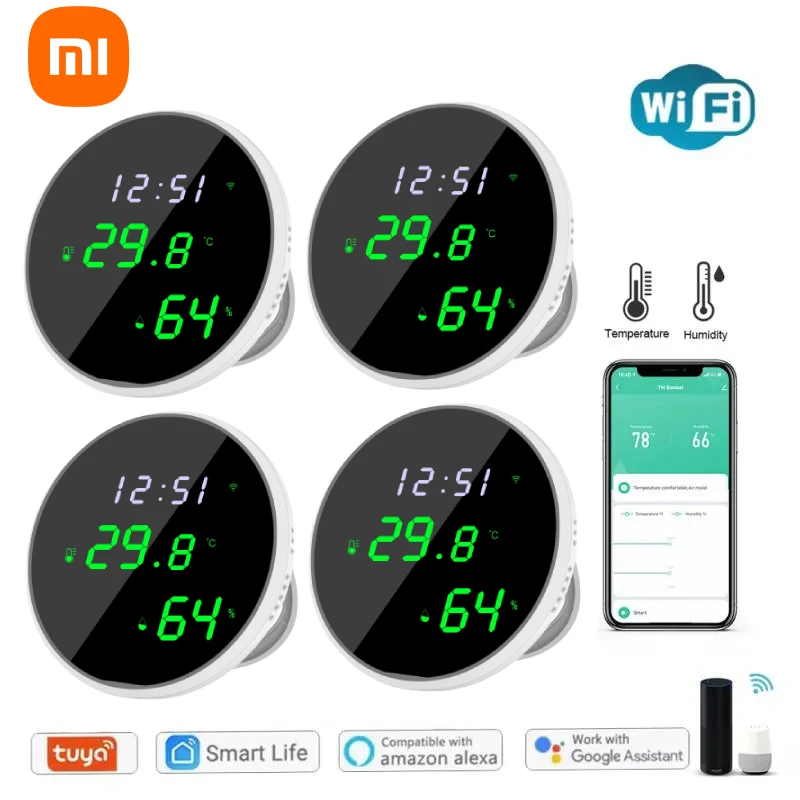 Xiaomi Tuya WiFi Temperature And Humidity Sensor Thermometer For Home Automation For Smart Home Work For Alexa Google Home
Xiaomi Tuya WiFi Temperature And Humidity Sensor Thermometer For Home Automation For Smart Home Work For Alexa Google Home
