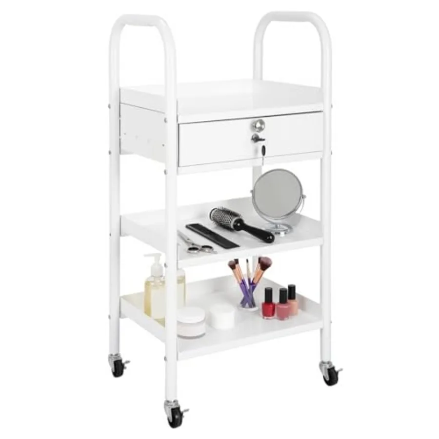 Beauty Salon Trolley Cart Hair Station with Wheels, Tray Cart with 1 Drawer and 2 Trays, Medical Esthetic Supply Holder for Mas
Beauty Salon Trolley Cart Hair Station with Wheels, Tray Cart with 1 Drawer and 2 Trays, Medical Esthetic Supply Holder for Mas