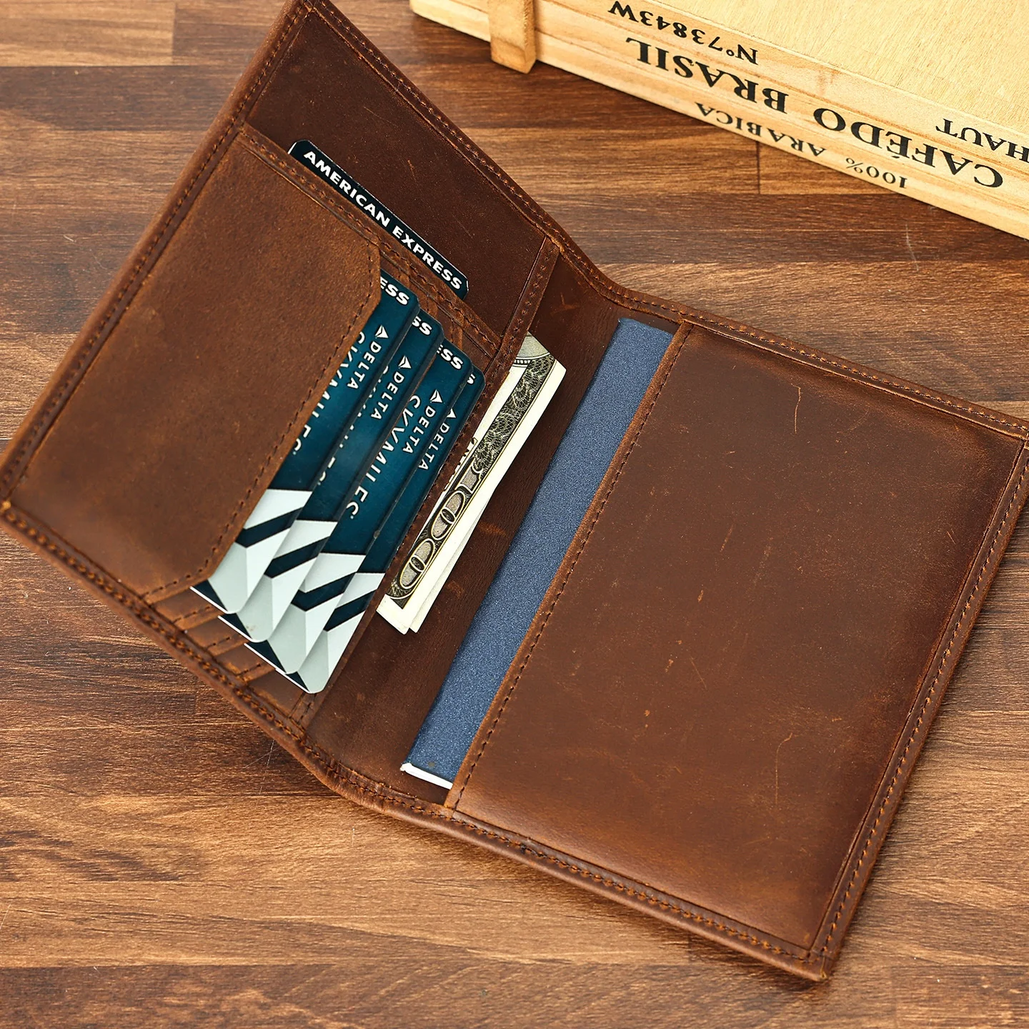 Кожаный RFID-кошелек для паспорта с защитой от кражи, мужская повседневная дорожная сумка для документов, с несколькими отделениями для карт, осенне-зимняя, винтажная, из натуральной кожи
Кожаный RFID-кошелек для паспорта с защитой от кражи, мужская повседневная дорожная сумка для документов, с несколькими отделениями для карт, осенне-зимняя, винтажная, из натуральной кожи