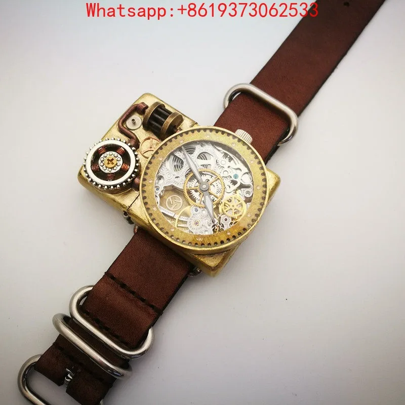 Custom Handmade Original Watches Pure Copper Lighter Mechanical Watches Creative Handicraft Men's Mechanical Watches
Custom Handmade Original Watches Pure Copper Lighter Mechanical Watches Creative Handicraft Men's Mechanical Watches
