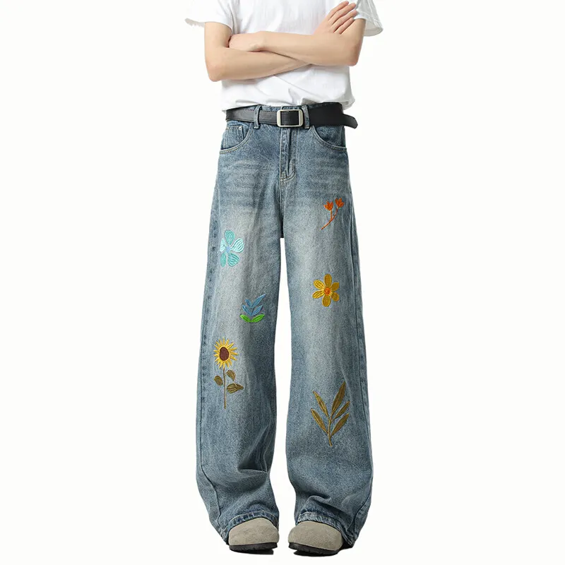 Washed Embroidered Jeans Loose Fit Straight Wide Leg Casual Denim Pants Fashion Trendy Streetwear Trousers Comfort
Washed Embroidered Jeans Loose Fit Straight Wide Leg Casual Denim Pants Fashion Trendy Streetwear Trousers Comfort