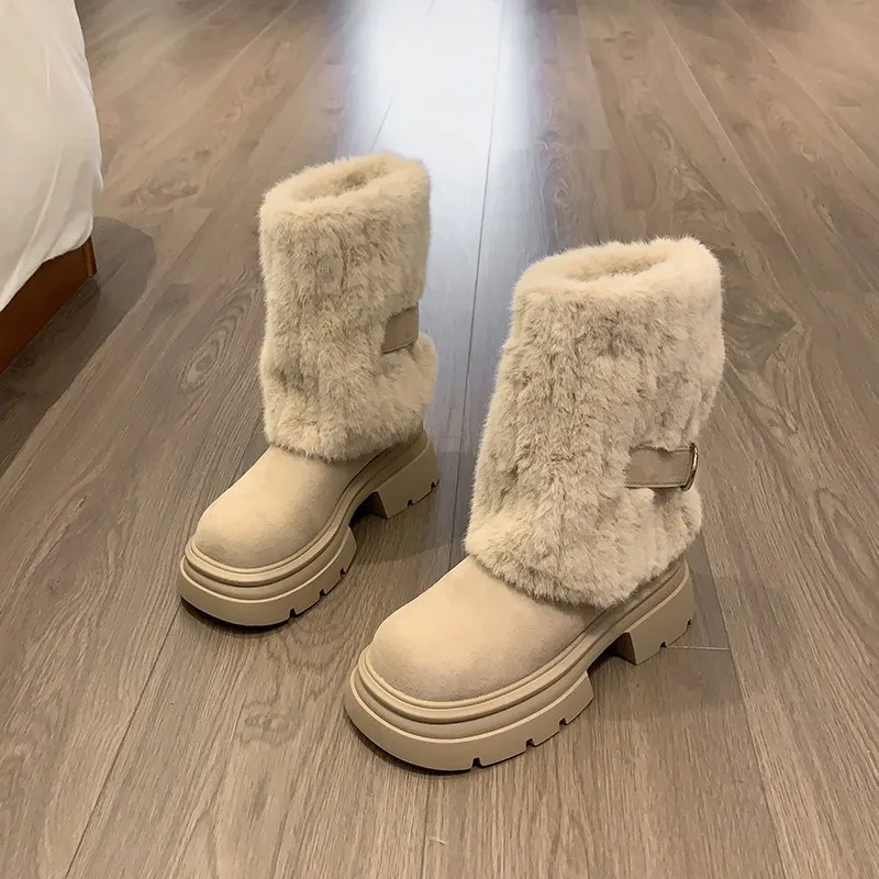 Thick Bottom Fleece Lined round Toe Winter Snow Boots Women's Cotton Shoes Grape Mom Cozy Warm Retro Style Rubber Outsole
Thick Bottom Fleece Lined round Toe Winter Snow Boots Women's Cotton Shoes Grape Mom Cozy Warm Retro Style Rubber Outsole