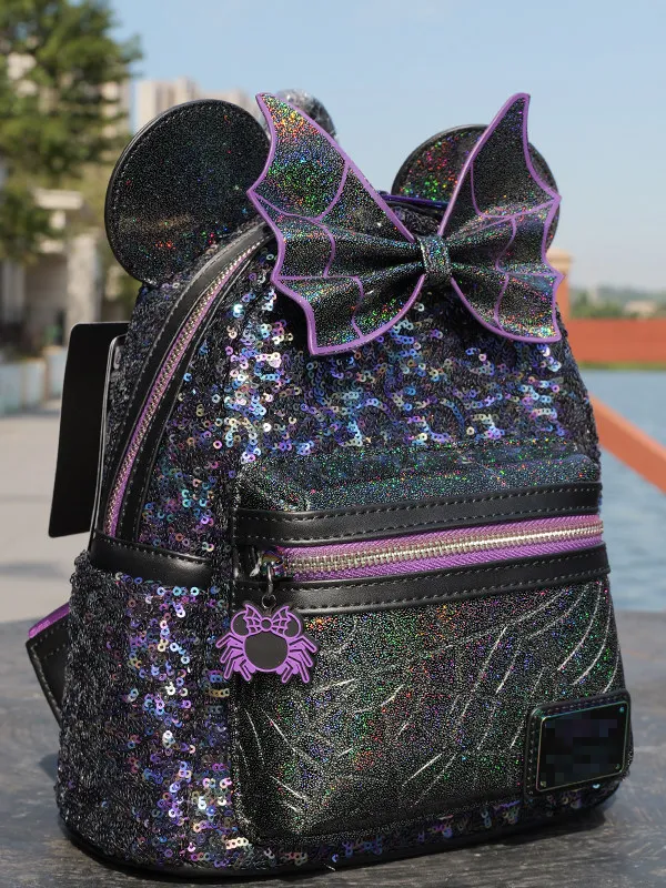 Cute Minnie Mouse Sequin Backpack Halloween Bat Bow Iridescent Purple Sequins Travel Daypack Adult
Cute Minnie Mouse Sequin Backpack Halloween Bat Bow Iridescent Purple Sequins Travel Daypack Adult