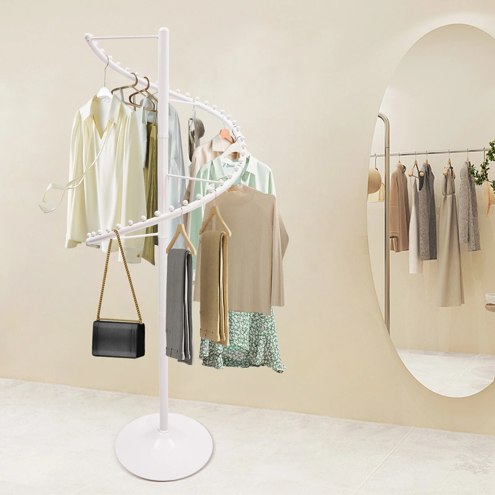 Metal Freestanding Scarf Holder Stand and Belt Display Organizer and Spiral Design, Decorative Shawl and Scarves Rack, white
Metal Freestanding Scarf Holder Stand and Belt Display Organizer and Spiral Design, Decorative Shawl and Scarves Rack, white